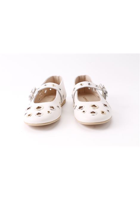 Ballerine con occhielli FLORENS | F113310E VITELLO VANILLA ICE